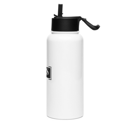 Stainless steel water bottle with a straw lid